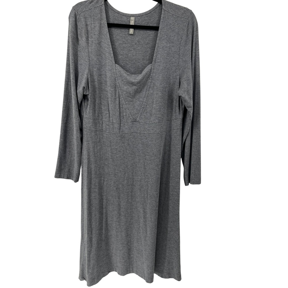 Hanna Andersson Womens Gray Long Sleeve‎ Empire Waist Knit Dress Size M